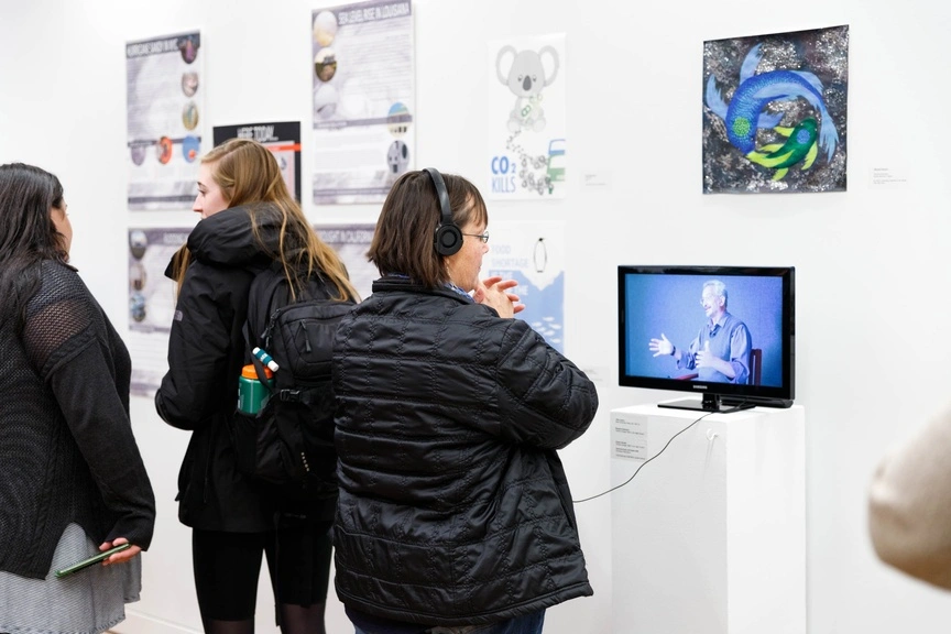 Interactive video display at the exhibition